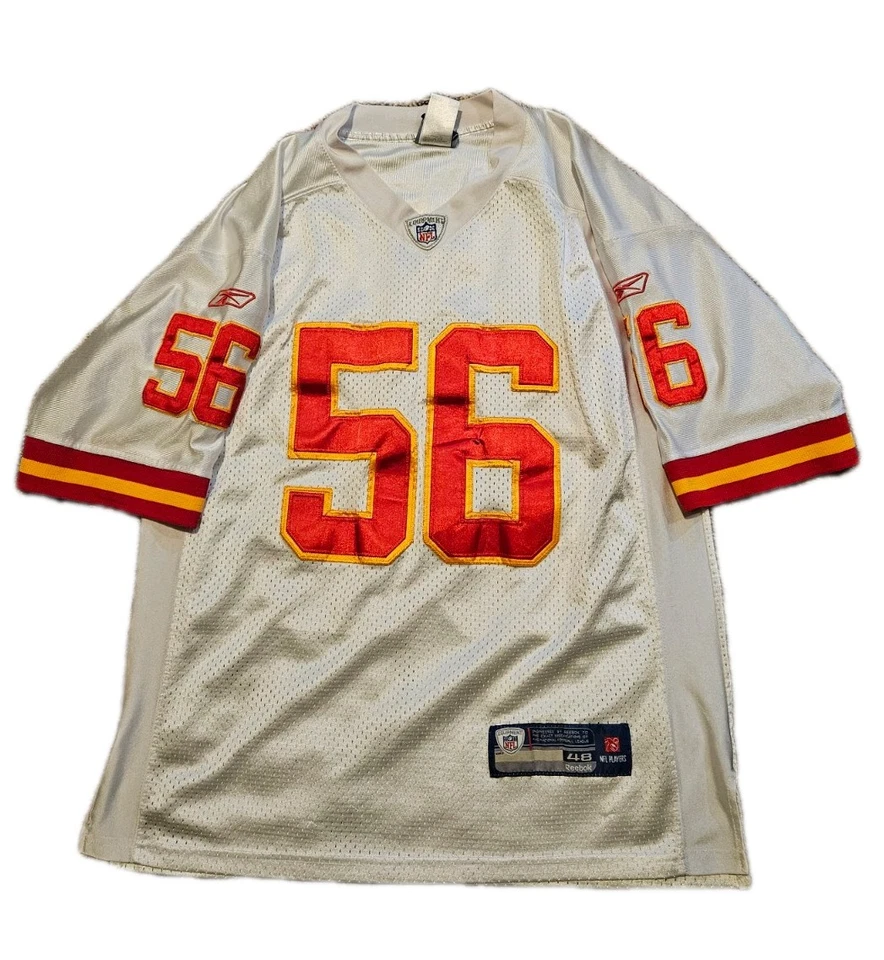 Футболка Kansas City Chiefs Reebok Derrick Johnson No56 белая NFL размер 48 - Изображение 1 из 4