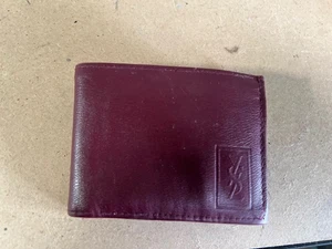 Vintage Yves Saint Laurent Dark Red leather bifold wallet - Used - Picture 1 of 7