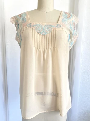 Top para mujer LoveStitch Boho Peasant Cottage bordado corte S Foto 1 de 4