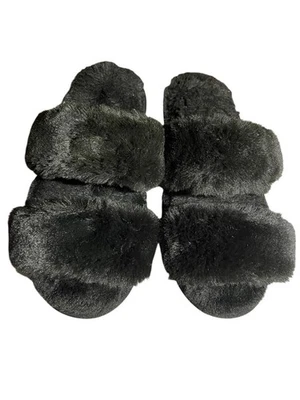 Zapatillas Muk Luks para mujer de piel sintética negras talla 8 acogedoras cómodas interiores/exteriores Foto 1 de 4