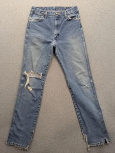 Vintage Wrangler Jeans Herren Blau USA Made Distressed Destroyed Denim 90s - Bild 1 von 15