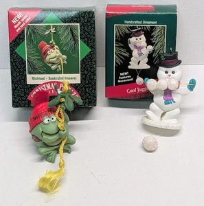 1987 & 1988 Hallmark Keepsake (Action) Ornaments - Mistletoad & Cool Jongleur - Bild 1 von 4