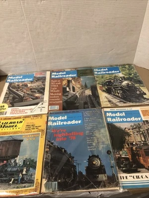VINTAGE LOT OF 6 MODEL RAILROADER MAGAZINE 1974,75,77,78&78 - Image 1 of 4
