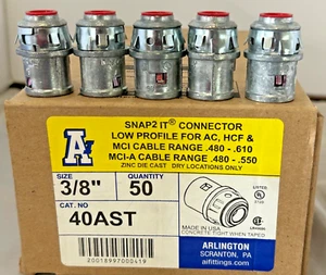 Arlington 40AST 3/8" 5 pieces Snap2 IT Connector Low Profile For AC, HCF & MCI - Picture 1 of 1