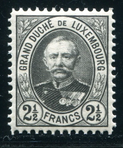 LUXEMBOURG 1891 65 ** MINT IMPECCABLE 2 1⁄2 FRANCS (I4395 Cover