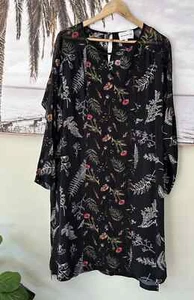 THE DREAMER LABEL Long Sleeve Floral Chiffon Belted Waist Dress Size 2 10 12 - Picture 1 of 8