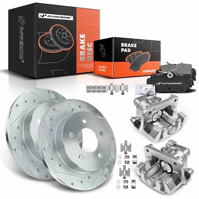 Rotor de freio traseiro perfurado e pastilha de freio + pinça de freio para Ford Mustang 94-98 4.6L - Imagem 1 de 4