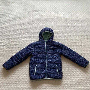 EDDIE BAUER Chaqueta con Capucha Hinchada Reversible MEDIANA 10/12 Abrigo Felpa Vellón Acogedora - Imagen 1 de 18