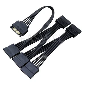 15 Pin 1 Male to 5 Female SATA Hard Drive Power Splitter Cable Cord Adapter - Picture 1 of 3