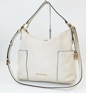 Authentic MICHAEL KORS Beige Leather Hand and Shoulder 2-Way Bag #39529B