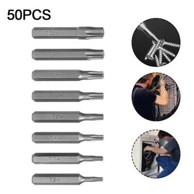 Sturdy Small Hex Shank Screwdriver Bits 50pcs Set with Plum Blossom Head - Image 1 of 4