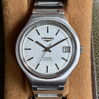 Vintage 70's Longines Admiral Automatic Cal. L633.1 Stainless Steel w/ Box - image 1 of 4