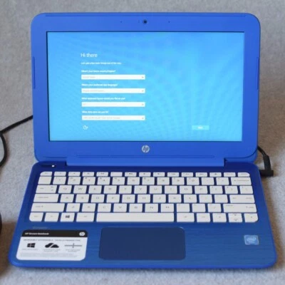 HP Stream Laptop Netbook Windows 11-r014wm Intel Factory Reset w/ Power Adapter - Image 1 of 4