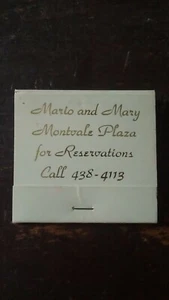 Vintage Mario & Mary Montvale Plaza Matchbook, Stoneham, MA - Picture 1 of 3