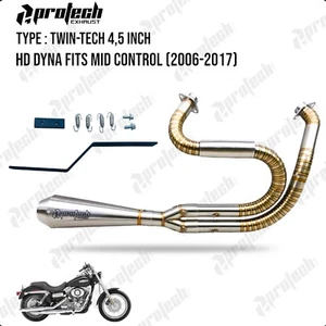 2-1 Exhaust Header Pipe Muffler Fit Motorcycle HD Harley Davidson Dyna Low Rider - Picture 1 of 4