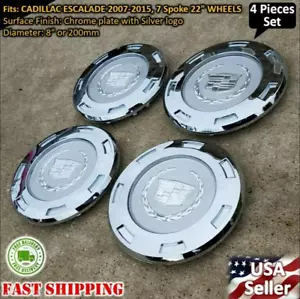 NEW 4PC SET 2007-2014 CADILLAC ESCALADE 22" WHEELS PLAIN CENTER HUB CAPS 9597950 - Picture 1 of 8