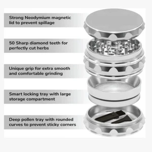 Paquete de 2 molinillos de tabaco para hierbas especias 2,5 pulgadas 4 piezas trituradora molinillo de aluminio - Imagen 1 de 9