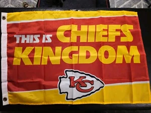 2014 Kansas City Chiefs Red Friday Flag *New* 31" X 19.5" NFL KC Red Kingdom #1 - Picture 1 of 3