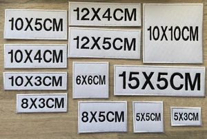 Embroidery Personalised Name Badges Patches Various Sizes Sew On Back - Picture 1 of 3
