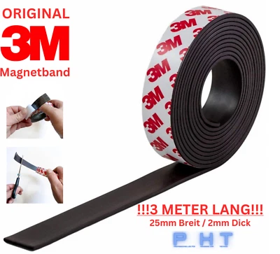Magnetband 3,0 Meter oder Musterstück - selbstklebend mit 3M Qualitätskleber - Bild 1 von 4