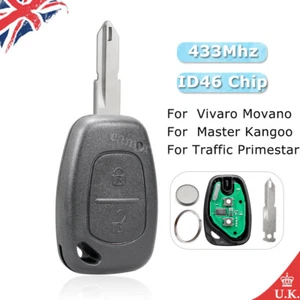 Remote Key Fob For Vauxhall Vivaro 2003 2004 2005 2006 2007 2008 2009 2010-2014 - Picture 1 of 9