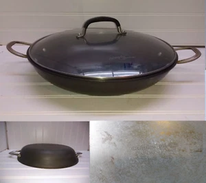 Calphalon 3Qt Wok Anodized Aluminum 12" Skillet Paella Pan Braiser Fry Pot Lid - Picture 1 of 14