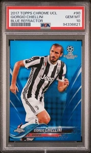 2017 Topps Chrome UCL Giorgio Chiellini Blu Juventus Italia /150 #90 GIOCO PERFETTO - Foto 1 di 2