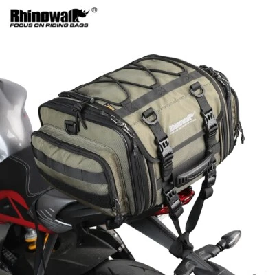Bolsa de moto Rhinowalk 19L-32LRear Seat Cola Saddle Bag expandirse con cubierta de lluvia Foto 1 de 4