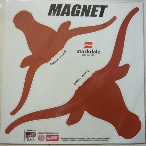 NCAA Texas Longhorns Stockdale 2-Piece Magnet Set On 11" x 11" Sheet NEW! Cover