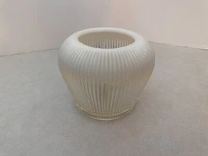 Fenton Vase - Ribbed Bowl - Clear and White - 5" Tall - Picture 1 of 7