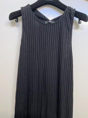 VETEMENTS MNG SEXY HI SPALIT LAVORO CASUAL COMODO ESTIVO A COSTINE NERO COTONE COMODO MAXI ABITO M