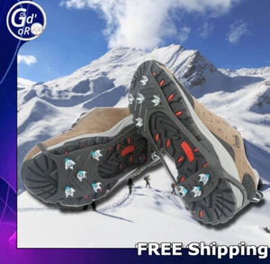 Winter Ice Snow Anti Slip Grips Grippers Crampons Walk Cleats Shoes Spike Boots - Picture 1 of 12