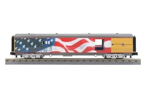 Railking By MTH O Scale 60' Streamlined Baggage Car Union Pacific Flag #5769 - Picture 1 of 8