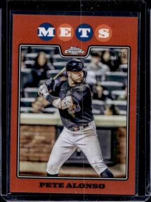 2023 Topps Chrome Lids Mitchell & Ness Pete Alonso Orange Refractor #14/25 Mets - Image 1 of 2