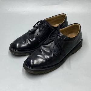 Solovair Black Hi Shine Gibson Shoes Dr Martens Vintage England Uk 11.5 - Picture 1 of 11