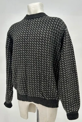 L.L. Bean VTG 90’s Birdseye Wool Fisherman Sweater in Charcoal Gray Men’s M-Reg - Image 1 of 4