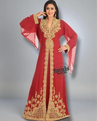 African Womens Caftan Abaya Farasha Jalbiya Islamic Clothing Modest Abaya - Image 1 of 2