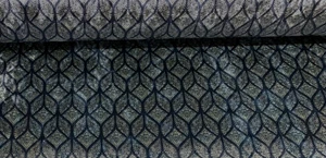 Vector Deco Soft Velvet NAVY BLUE GOLD Curtain Upholstery Fabric - Picture 1 of 6