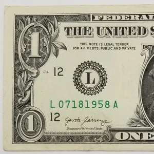 Birthday Dollar Bill July 18, 1958 Serial Number Gift Note $1 U.S. Series 2017 L - Picture 1 of 9