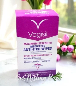 Vagisil Anti-Itch Medicated Wipes Maximum Strength 12 Each - Picture 1 of 2