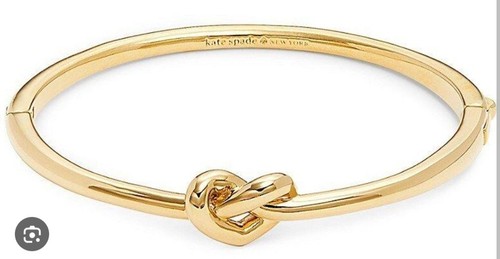 Bracciale Kate Spade NY oro Love Me nodo cuore chiusura cerniera misura 6 5"