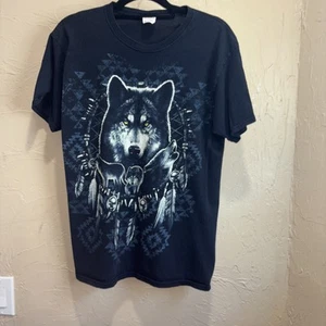 M Fruit Of The Loom Spirit Wolf T-Shirt  - Picture 1 of 16