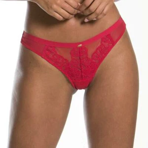 GOSSARD VIP GUIPURE TANGA TAILLE 42/44 COULEUR ROUGE REF 17103 - Picture 1 of 3
