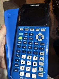 Texas Instruments TI-84 Plus CE Bionic Blue Graphing Calculator & Cover READ - Picture 1 of 2