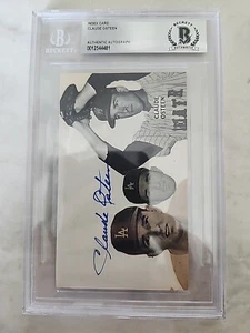 Claude Osteen Signed 3x5 Index Card Autographed MLB Baseball Los Angeles Dodgers - Picture 1 of 2