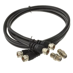 Cable de extensión TWIN satélite moldeado tipo F enchufe a enchufe RG6 1m - Imagen 1 de 9