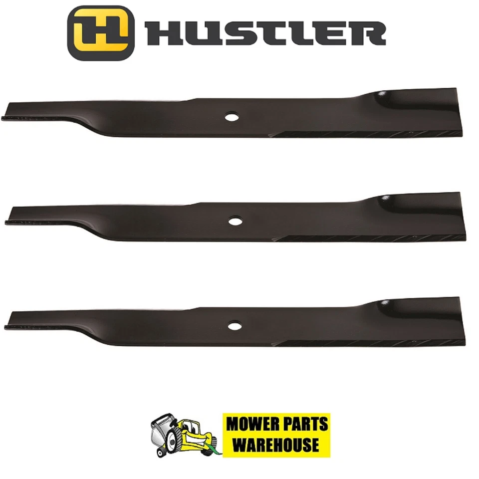 3 GENUINE OEM HUSTLER 60" MOWER BLADES 600901 FASTRAK SUPER Z X-ONE HD RAPTOR - Image 1 of 1