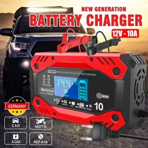 Intelligente KFZ Auto Batterie Ladegerät Impuls Reparatur Akku Starthilfe 12/24V - Bild 1 von 18