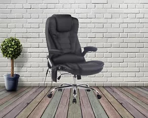 6 Point Office Desk Massage Chair High Back Recline Wheels Swivel Massage & Heat - Picture 1 of 36
