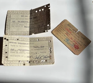 Lot 3 Medical Detachment Battery Army Military Ration Cards Ephemera Cards - Picture 1 of 5